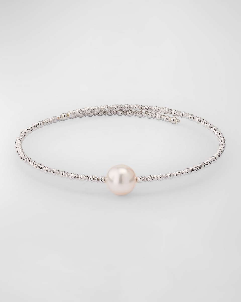 18K White Gold Akoya Pearl Wrap Bracelet